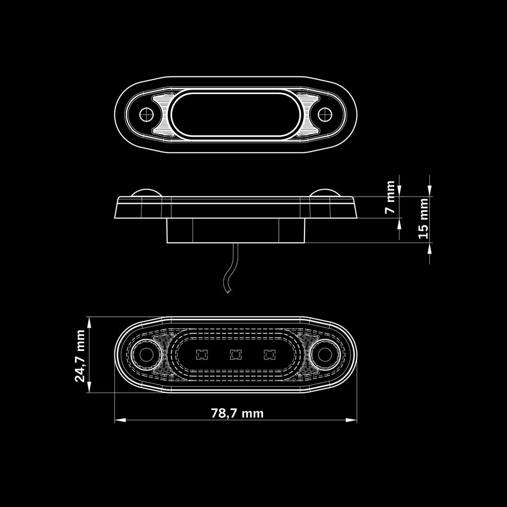 Strands Dark Knight Ultra Slim – Luz de gálibo 3 LED