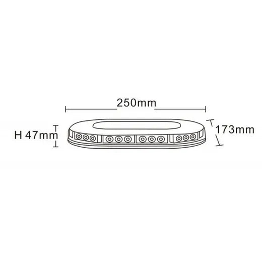 Barra de advertencia LED ámbar - Universal (250x173x5 mm, R65)