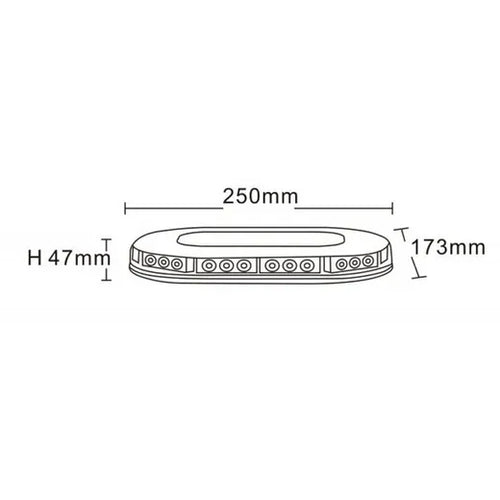 Barra de advertencia LED ámbar - Universal (250x173x5 mm, R65)