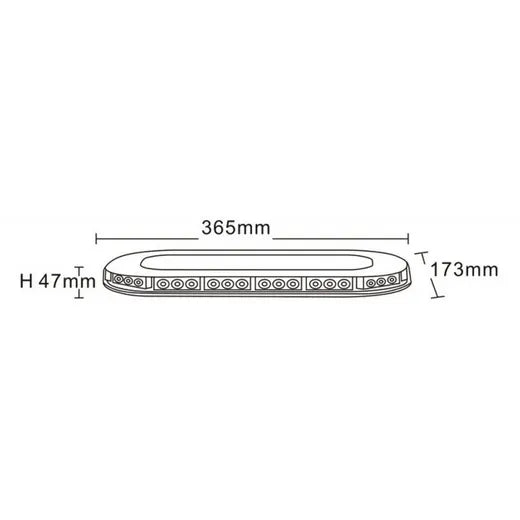 Barra de advertencia LED ámbar - Universal (365x173x5 mm, R65)