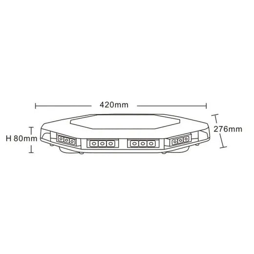 Barra de advertencia LED ámbar - Universal (420x276x8 mm, R65)