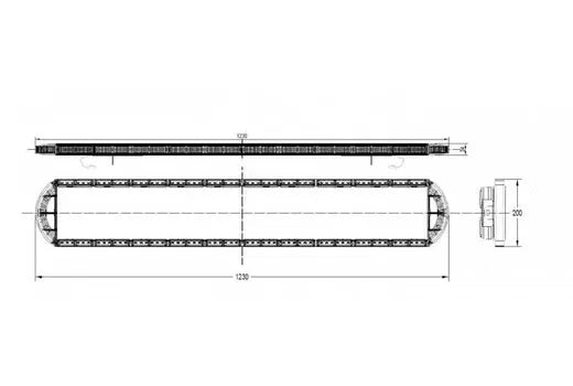 Barra de advertencia LED ámbar - Universal (1230x200 mm)
