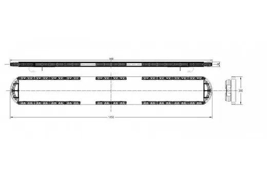 Barra de advertencia LED ámbar - Universal (1450x200 mm, 47-1027)