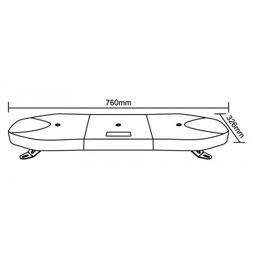 Barra de advertencia LED ámbar - Universal (760x326x81 mm)