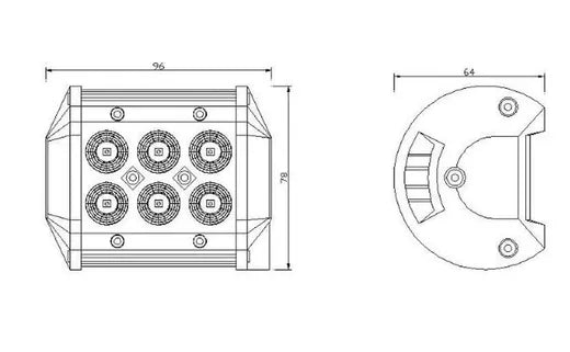 Barra de luces LED dispersa - Universal (18W, 94 mm)