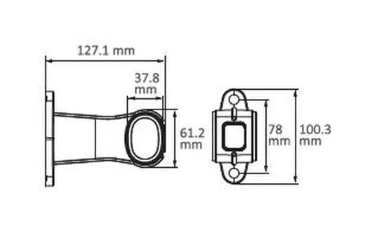 Cuerno de gálibo LED - Universal (con soporte de goma)