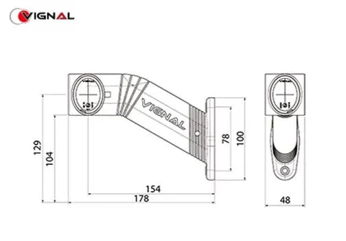 Cuerno de gálibo LED derecho - Universal (12/24V, FA3 LED, LC8)