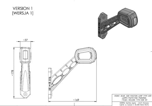 Cuerno de gálibo LED derecho - Universal (con módulo sensor marcha atrás)