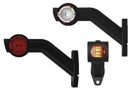 Cuerno de gálibo LED largo izquierdo - Universal (blanco, rojo y ámbar, conector Superseal)