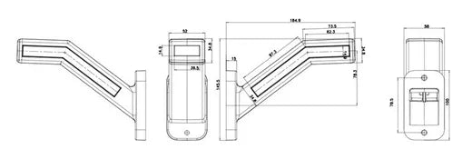 Cuerno de gálibo LED derecho - Universal