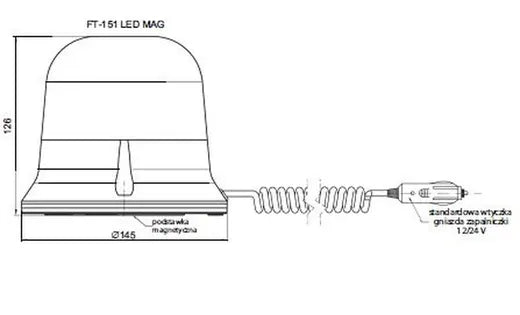 Destellante LED base magnética ámbar - Universal