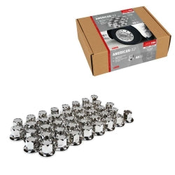 Embellecedor tornillo ruedas - Universal (32 mm, Acero inoxidable brillo, bote 40 unidades)