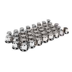 Embellecedor tornillo ruedas - Universal (32 mm, Acero inoxidable brillo, bote 40 unidades)