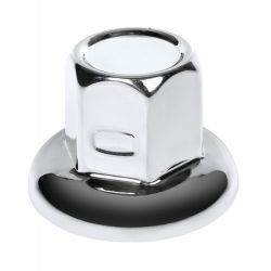 Embellecedor tornillo ruedas - Universal (33 mm, Acero inoxidable brillo, bote 40 unidades)