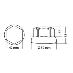 Embellecedor tornillo ruedas cromadas - Universal (32-33 mm, blíster 10 unidades)