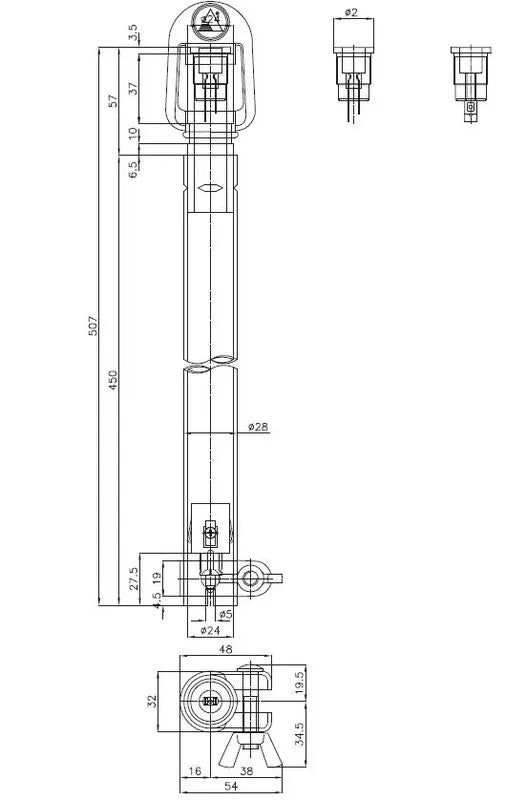 Extensión mástil para soporte - Universal (500 mm)