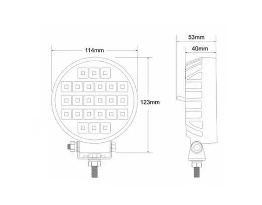 Faro de trabajo redondo - Universal (24 LEDs, con interruptor)