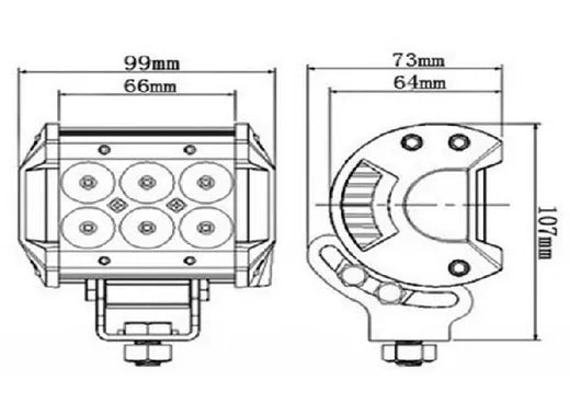 Barra de luces LED - Universal (doble fila, 95 mm)