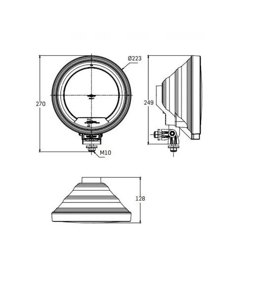 Faro de largo alcance cromado - Universal (con posición LED)