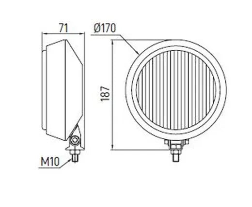 Faro de largo alcance en acero inoxidable H3 - Universal