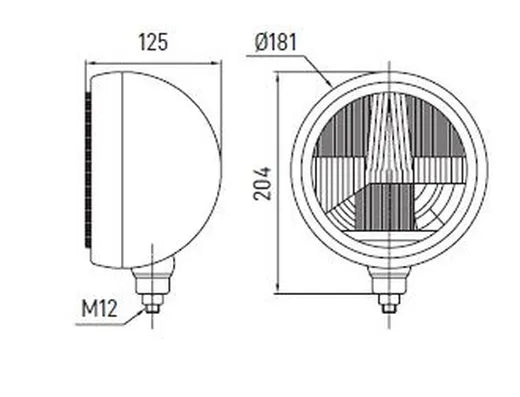 Faro de largo alcance H4 - Universal (Oscar, aro de acero inoxidable)