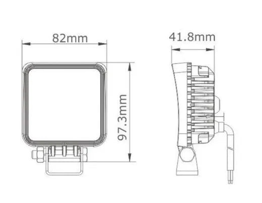 Faro de trabajo cuadrado LED - Universal (con interruptor)