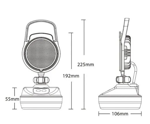 Faro de trabajo LED - Universal (con batería recargable e imán)