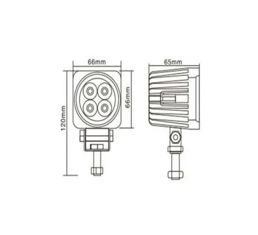 Faro de trabajo cuadrado - Universal (4 LEDs)