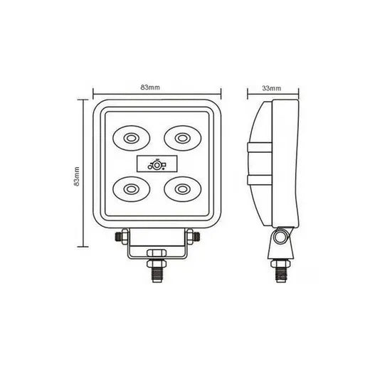 Faro de trabajo cuadrado - Universal (5 LEDs)