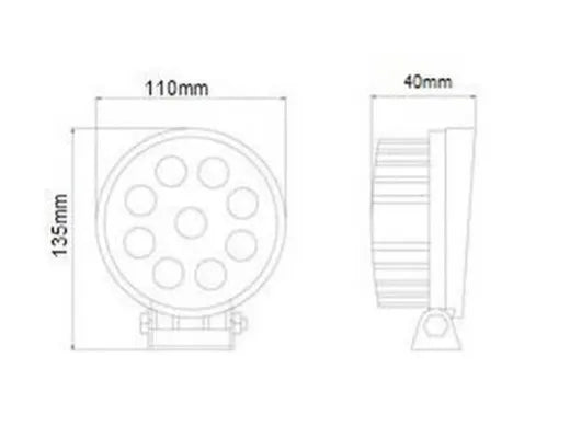 Faro de trabajo redondo - Universal (9 LEDs, 12-90V)