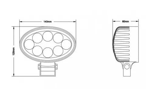 Faro de trabajo ovalado - Universal (8 LEDs)