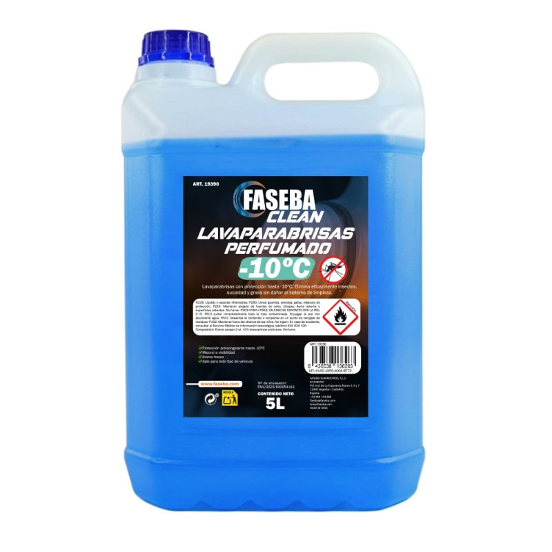 LAVAPARABRISAS PROTECCION -10ºC FASEBA CLEAN PERFUMADO(GARRAFA 5 LITROS)