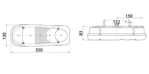 Piloto trasero LC5 izquierdo - Universal (con conector AMP, luz matrícula y catadrióptico)