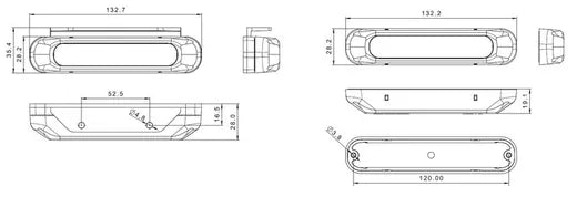 Luz estroboscópica de advertencia ámbar - Universal (6 LEDs, R65)