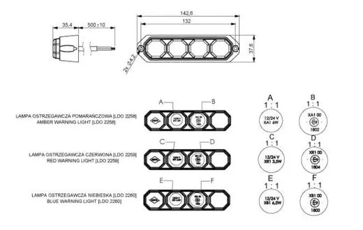 Luz de advertencia LED azul - Universal (4 patrones de parpadeo)