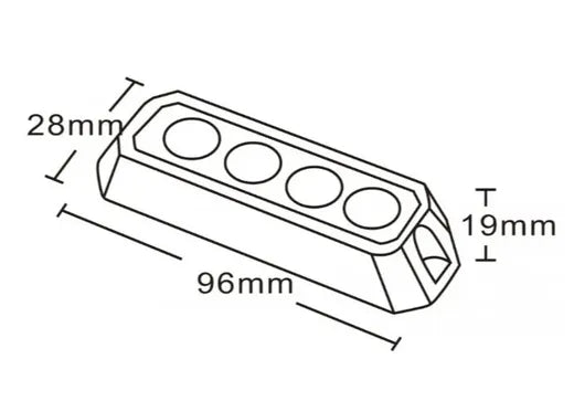 Luz estroboscópica ámbar - Universal (4 LEDs, R65, R10)