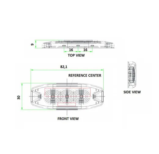 Luz estroboscópica de advertencia slim - Universal (3 LEDs)