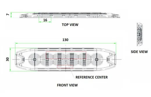 Luz estroboscópica de advertencia slim - Universal (6 LEDs)