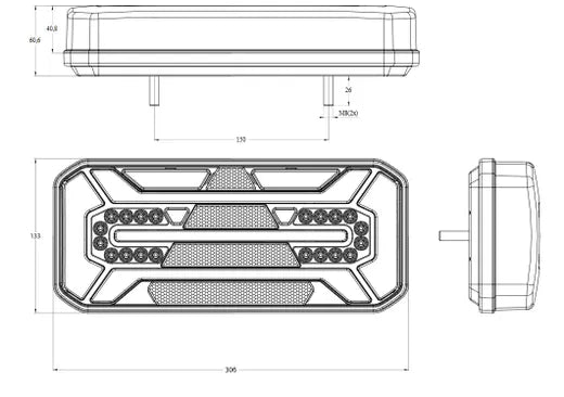 Piloto multifunción LED derecho - Universal (dinámico)