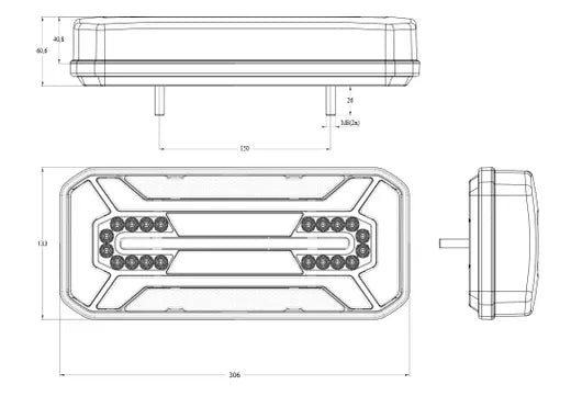 Piloto multifunción LED derecho/izquierdo - Universal (con intermitente dinámico)
