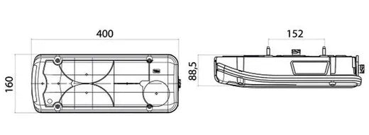 Piloto trasero derecho LC8 - Universal (con conector lateral)