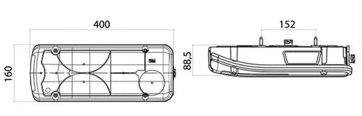 Piloto trasero derecho LC8 - Universal (con conector trasero)