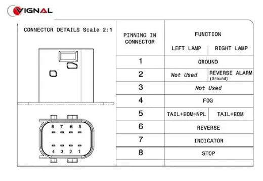 Piloto trasero izquierdo LC8 - Universal (con conector)