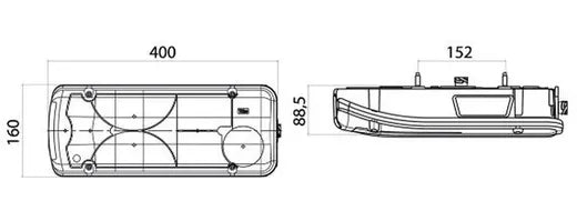 Piloto trasero izquierdo LC8 - Universal (con conector)