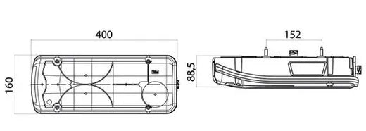 Piloto trasero izquierdo LC8 - Universal (con conector trasero)
