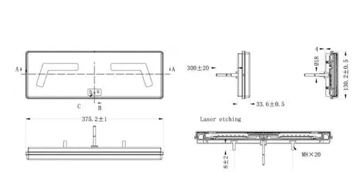 Piloto trasero LED izquierdo efecto neón - Universal (con triángulo)