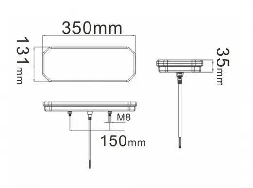 Piloto trasero LED derecho - Universal (con intermitente dinámico y triángulo)