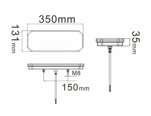 Piloto trasero LED izquierdo - Universal (con intermitente dinámico y triángulo)