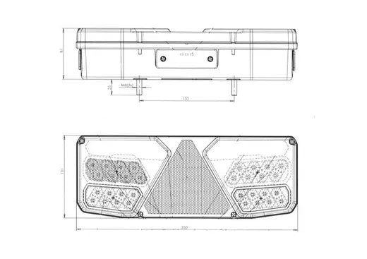 Piloto trasero LED derecho multifunción - Universal (con triángulo)