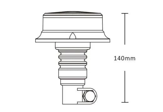 Rotativo LED ámbar - Universal (R65, pincho flexible, GF-55LEDS)